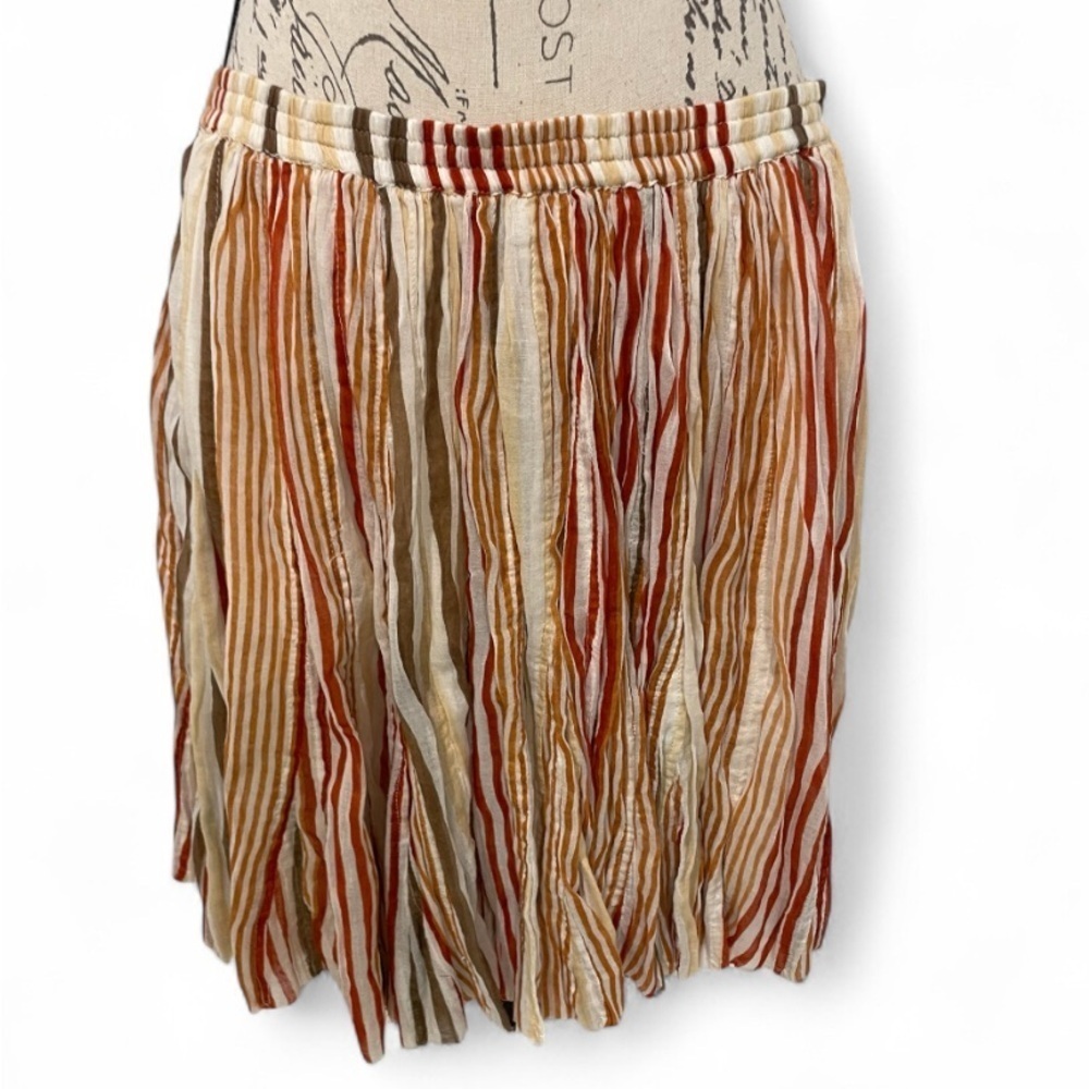 Free People Movement Crinkle Stripe Mini Skirt Boho Festival Vibes Size XL